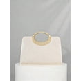 thumbnail image 5 of REMANLAND Women's Satin Pleated Evening Clutch Bag, Beige, 5 of 6
