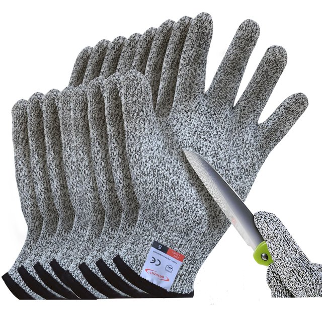 Guantes ohsuni resistentes a cortes, 4 pares, aptos para uso alimentario, para cocina
