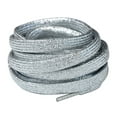 thumbnail image 2 of Santimon Glitter Sequin Shoelace Stylish Flat Shoe Lace For Sneakers/ Board Shoes/ Boots/ Canvas Sneakers 31" Silver, 2 of 8