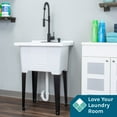 thumbnail image 3 of White 18 Gallon Utility Sink with Black Coil Pull-Down Faucet Luxe Edition, 3 of 11