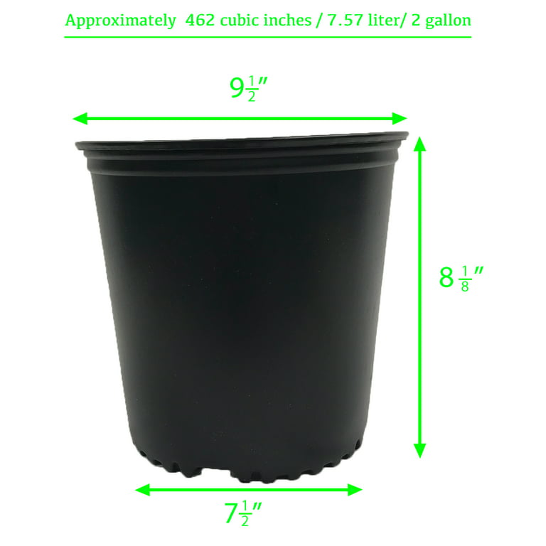 Viagrow 2 gal. Plastic Nursery Pots (7.57 Liters) 10-Pack
