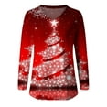 thumbnail image 4 of Pntutb Womens V-Neck Casual Christmas Print Raglan Long Sleeve T-Shirt Tops, 4 of 6