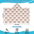 thumbnail image 2 of Beige Buffalo Skull Pattern Hooded Bath Towel，50"x30" for Ages 3 To 12 Kids, Quick Dry Lightweight Soft Microfiber Hood Beach Towel Cover Up for Kids, 2 of 7