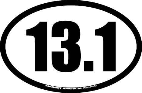 Solid Pink Motvia 13.1 Half Marathon Oval Car Magnet