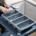 thumbnail image 4 of HannLk Plastic Cutlery Drawer Organiser with Four Compartments Cutlery Storage Tray, 4 of 15