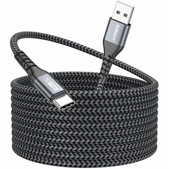 can Long USB C Cable 15FT, 3A USB to USB Type C Cable Fast Charging USB 2.0 Nylon Braided Cord for iPhone16/15 Pro Max Plus, Samsung Galaxy S23/S22/S21, Google, Camera, USB C Devices