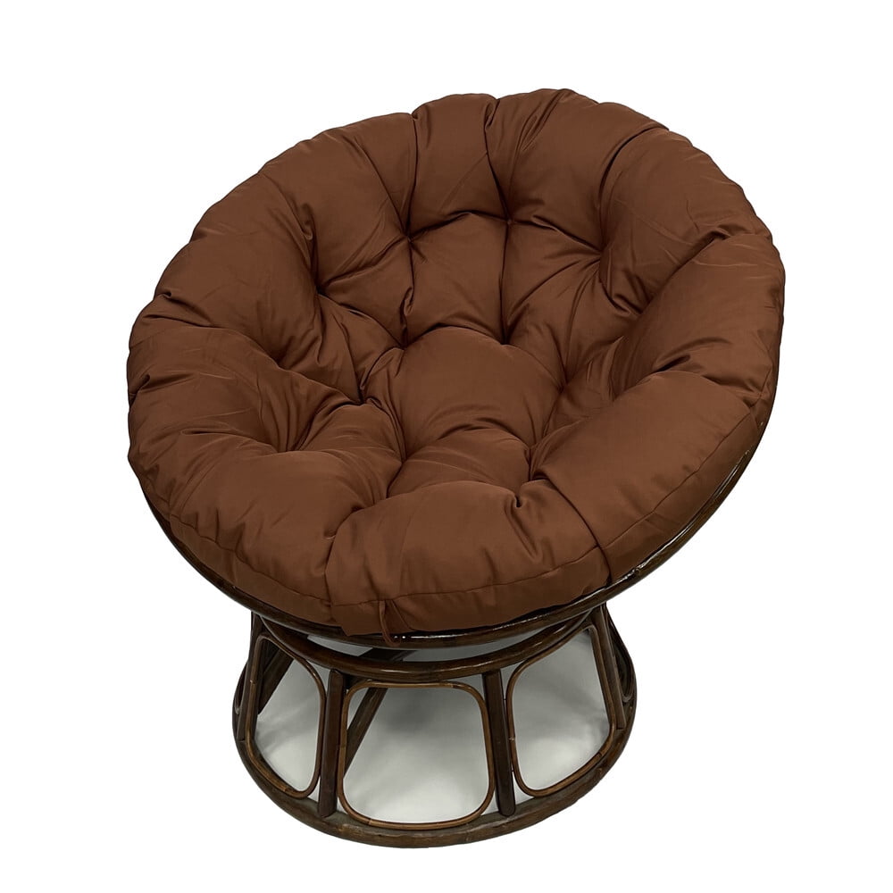 JIAN YA NA Indoor Outdoor Papasan Cushion, 47-inch Hanging Egg Chair Cushion Replacement (Without Chair), Chocolate