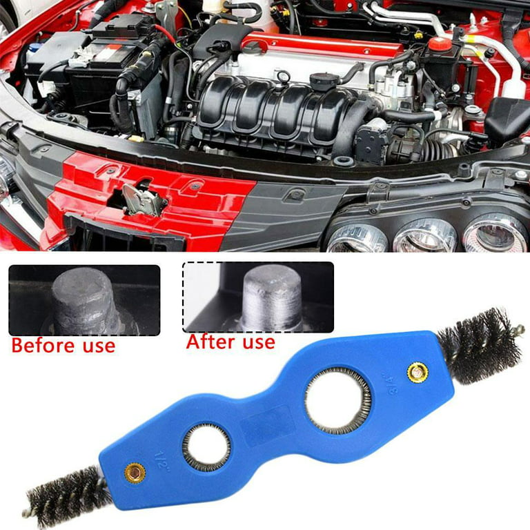 Car Battery Terminal Brush 3 In 1 Battery Cleaning Brush Auto Cleaning Tool