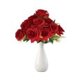 thumbnail image 2 of Fake Flowers Clearance! Ground Cloth 12 Head Gold Wire Angle Rose Home Decoration Ornaments Flower Hotel Table Placement Simulation Rose Bouquet, 2 of 7
