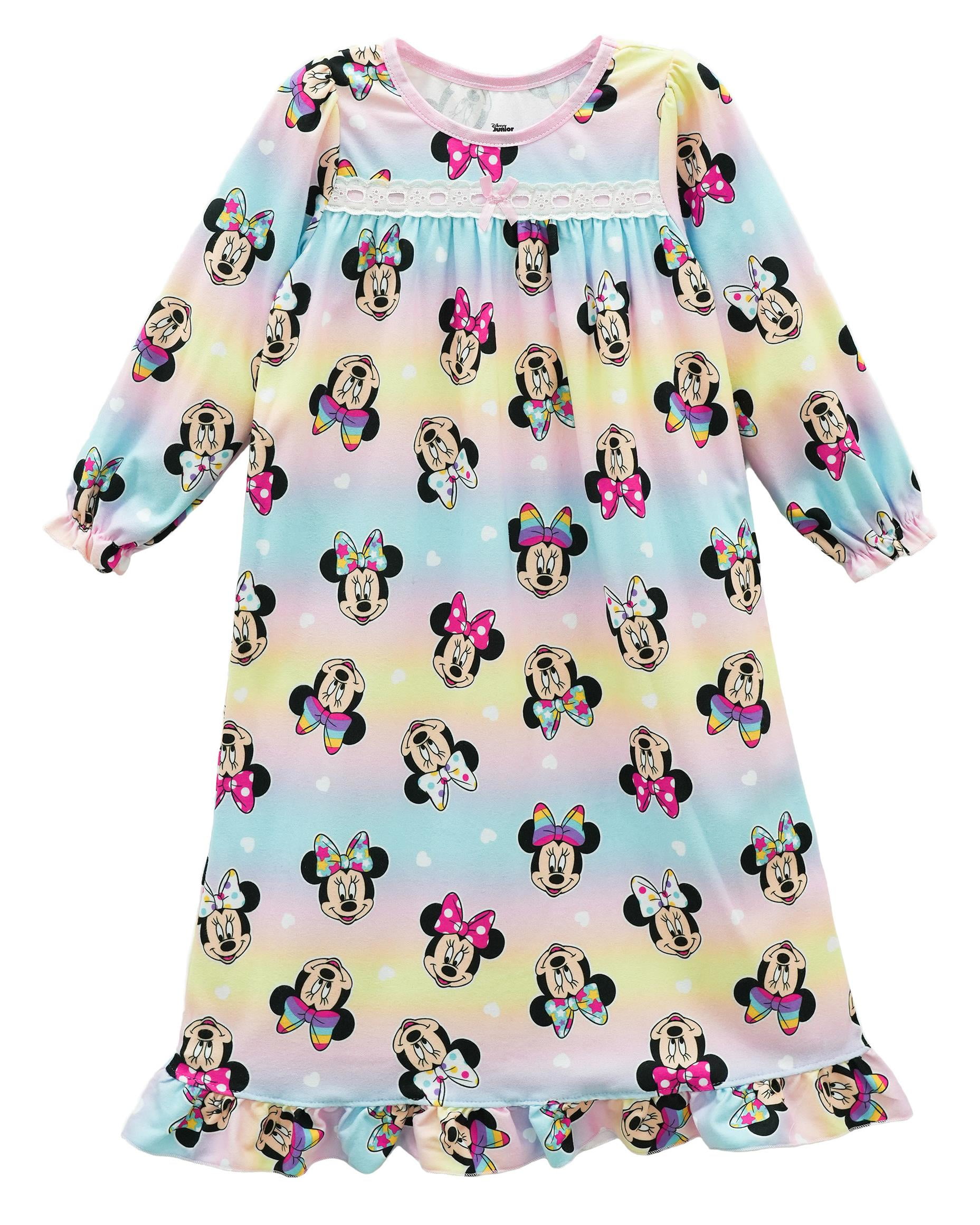 Disney Minnie Girls Nightgown Sleepshirts Female Toddler, Rainbow, Size