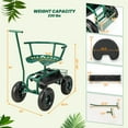 Costway Wheeled Garden Cart with Adjustable Seat, Metal Frame, Yard