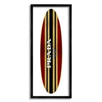 Stupell Industries Red Black Fashion Stripes Trendy Designer Surfboard Framed Wall Art, 13 x 30, Design by Madeline Blake