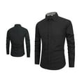 thumbnail image 3 of Zshosam Mens Button Down Shirt Long Sleeve Dress Shirts Stretch Free Shirts(Black,XXXL), 3 of 3