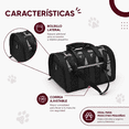 thumbnail image 4 of Transportadora para Mascotas Poli Pets Talla Mediana Negra con Malla Ventilada Interior Cómodo y Correa Ajustable, 4 of 5