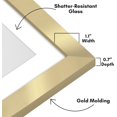 thumbnail image 3 of Americanflat 10X10 Picture Frame With Shatter-Resistant Glass - Use As 8X8 Frame With Mat Or Display 10X10 Photo Without Mat - Hudson Collection - Wide Square Frames For Tabletop And Wall - Gold, 3 of 5