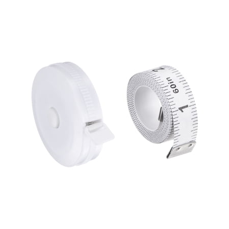 Uxcell 2pcs Soft Tape Measure Set 200cm Double Side Retractable Measuring Ruler Light Pink White