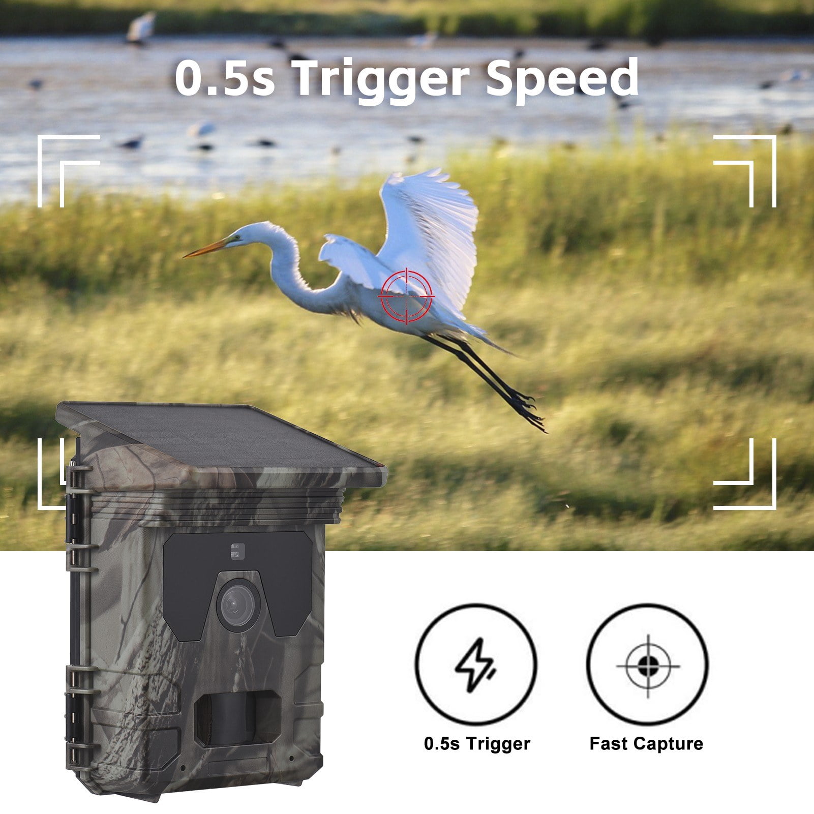 Solar Powered 50MP 4K Night Vision Trail Camera with 32GB Card