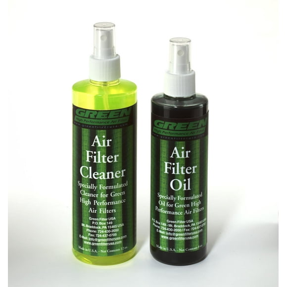 Green Filter 2000 Air Filtre à Air Kit 12 Onces Nettoyant; 8 Onces d'Huile; pour les Filtres de Couleur Verte Seulement