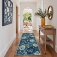 thumbnail image 5 of GENIMO 5'x7' Area Rug for Living Room, Machine Washable Non Slip Low Pile Rug for Bedroom Dining Room, Modern Floral, INDIGO BLOOM, 5 of 5