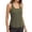 Army Green, variant on Women's Low Neck Fitness Smock Loose Quick Drying Sports Sleeveless Vest Gym Black S