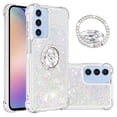 thumbnail image 1 of Funda para Samsung Galaxy A16 5G con Brillo Líquido Flotante, Purpurina, Parachoques y Anillo Giratorio Soporte, 1 of 5