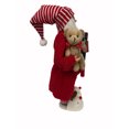 thumbnail image 4 of Holiday Time 18-Inch Santa Decoration in Red Pajamas with Mug, Teddy Bear, and Slippers, 4 of 6