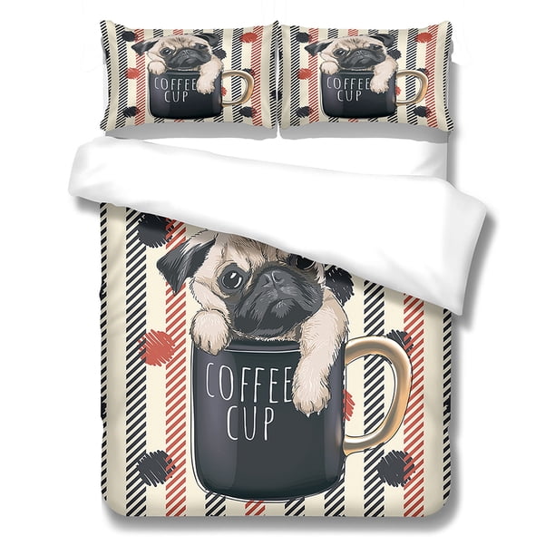 Conjunto de tapa de edredón Tema de perro Cubiertas de edredón Pillow SHAMS Suministros para dormir Suministros de cama para primavera verano otoño invierno l tipo2 3 piezas Speravity HA012367-08