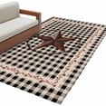 thumbnail image 2 of Retro Mottled Washable Area Rug 3 x 5 ft Country Star Farmhouse Black Buffalo Plaid, Soft Non Slip Rugs Stain Repellent Indoor Felt Carpet for Living Dining Room Bedroom Home Office, 2 of 9