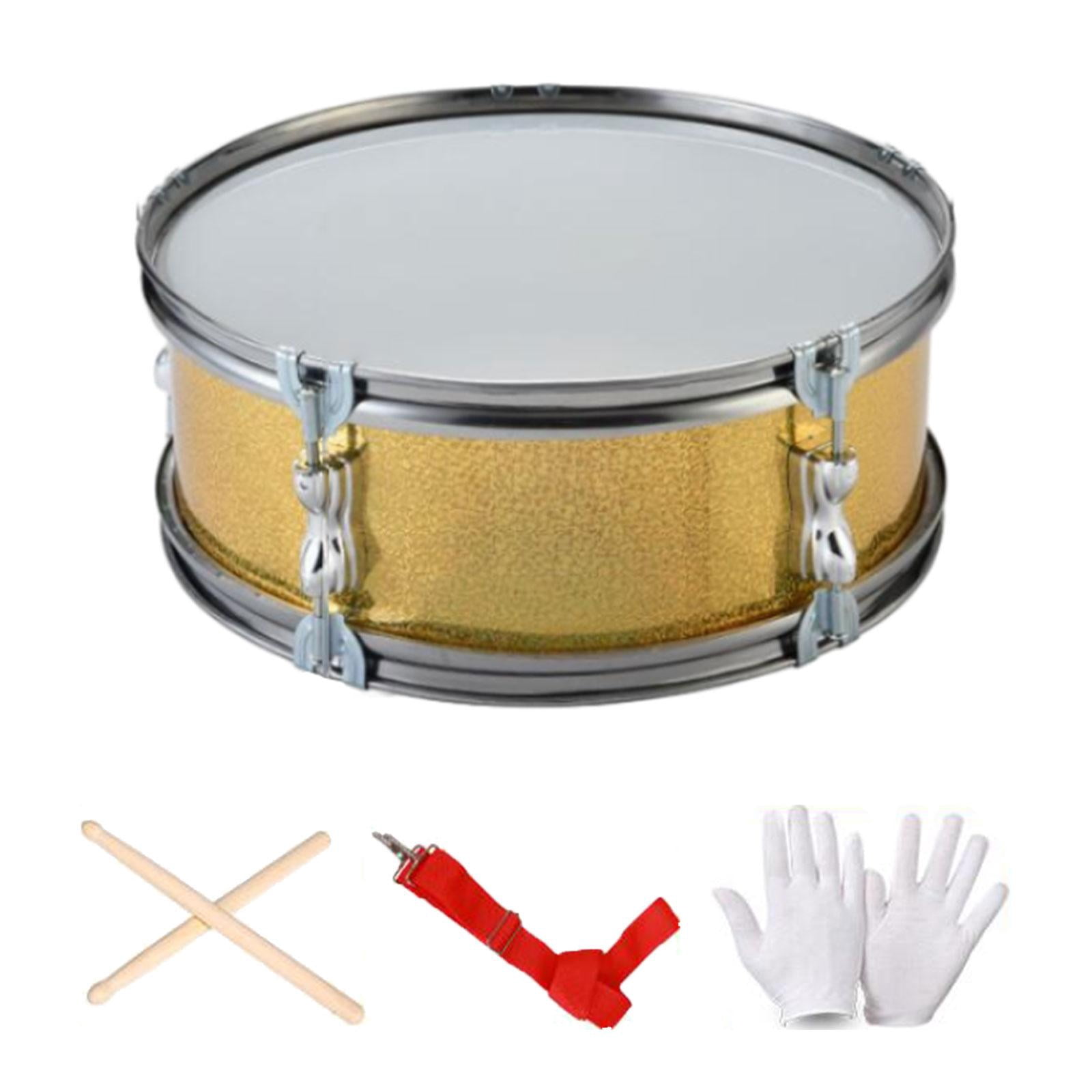 13inch Snare Drum with Shoulder Strap, Percussion Instrument Musical Instruments Music Drums for Boys Yellow Monophonic