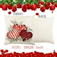 thumbnail image 5 of Valentines Day Pillow Covers 20x20 Inch Set of 2 Polka Dot Stripes Love Hearts Eucalyptus Decor Throw Pillow Covers Valentine Cushion Case Decoration for Sofa Couch White, 5 of 6