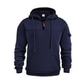thumbnail image 2 of SRZYMJ Fleece Lined Men's Hoodie Men's Lightweight Quarter Zip Pullover Hoodie for Outdoor Casual Wear in Spring and, 2 of 3