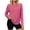 *Hot Pink, variant on VBVC Women's Crew Neck Curved Hem Tunic Tee , Ladies' Lightweight Long Sleeve Top , Soft Loose Athletic Shirt For Women,Black,S-2XL