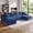 Blue, variant on Vanress 125 Inch Modular Cloud Couch Sectional Sofa for Living Room, Modern Corduroy Boneless Couch, Upholstered Deep Seat U Shape Sofas Couches, No Assembly Required, Black