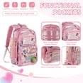 thumbnail image 3 of DAKIMOE Fashion Clear Backpack Heavy Duty PVC Transparent Bag See Through BookBag for Student School Work Festival Sport Travel, 3 of 10