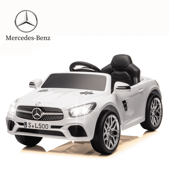 Xuanlur 12V Power Ride on Toys for Toddlers, Licensed Mercedes-Benz Ride on Cars for Kids, Kid Electric Car, Aged 1-4Y, White