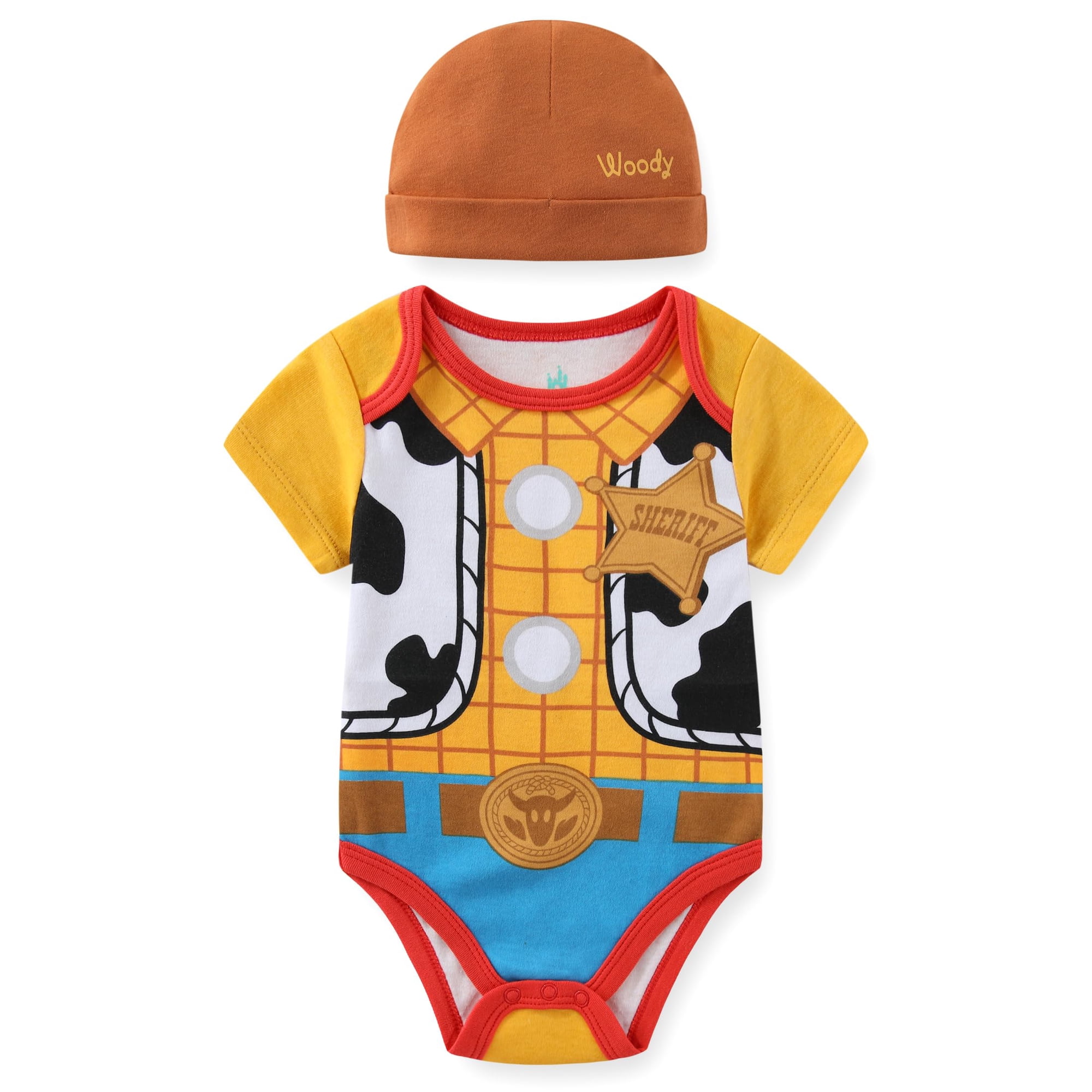 Disney Toy Story Woody Bodysuit with Hat (Baby Boys), 2 Piece Set, Sizes 3M-18M