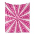 thumbnail image 1 of Retro Soft Flannel Fleece Throw Blanket, Retro Style Effect Stripes Bursting out from the Center with Stars, Cozy Plush for Indoor and Outdoor Use, 50" x 60", Hot Pink and Coral, by Ambesonne, 1 of 6