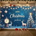thumbnail image 3 of Festive Christmas Banner Blue Color New Year Display Star Decor Reindeer Design Holiday Backdrop for Christmas Party New Year Celebration Indoor Event, 3 of 9