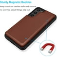 thumbnail image 3 of Galaxy S23 FE Case, Galaxy S23 FE Wallet Case, PU Leather ID Cash Credit Card Holder Slots Magnetic Closure Kickstand Flip Slim Cover for Samsung S23 FE [Brown], 3 of 7