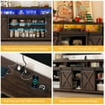 thumbnail image 3 of ANPOO Farmhouse TV Stand for 80 inch TVs, Rustic Entertainment Center TV Cabinet Stands with Power Outlets and LED lights, 3 of 8