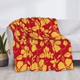 thumbnail image 3 of Honeii Red Vintage Flowers print throw blanket, crafted from cozy cotton flannel, offers versatile home decor as a bedding suitable for all seasons.-60"x50", 3 of 6