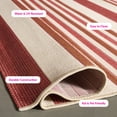 thumbnail image 6 of Safavieh Courtyard Aaron Striped Indoor/Outdoor Area Rug, Beige/Red, 6'7" x 6'7" Square, 6 of 12