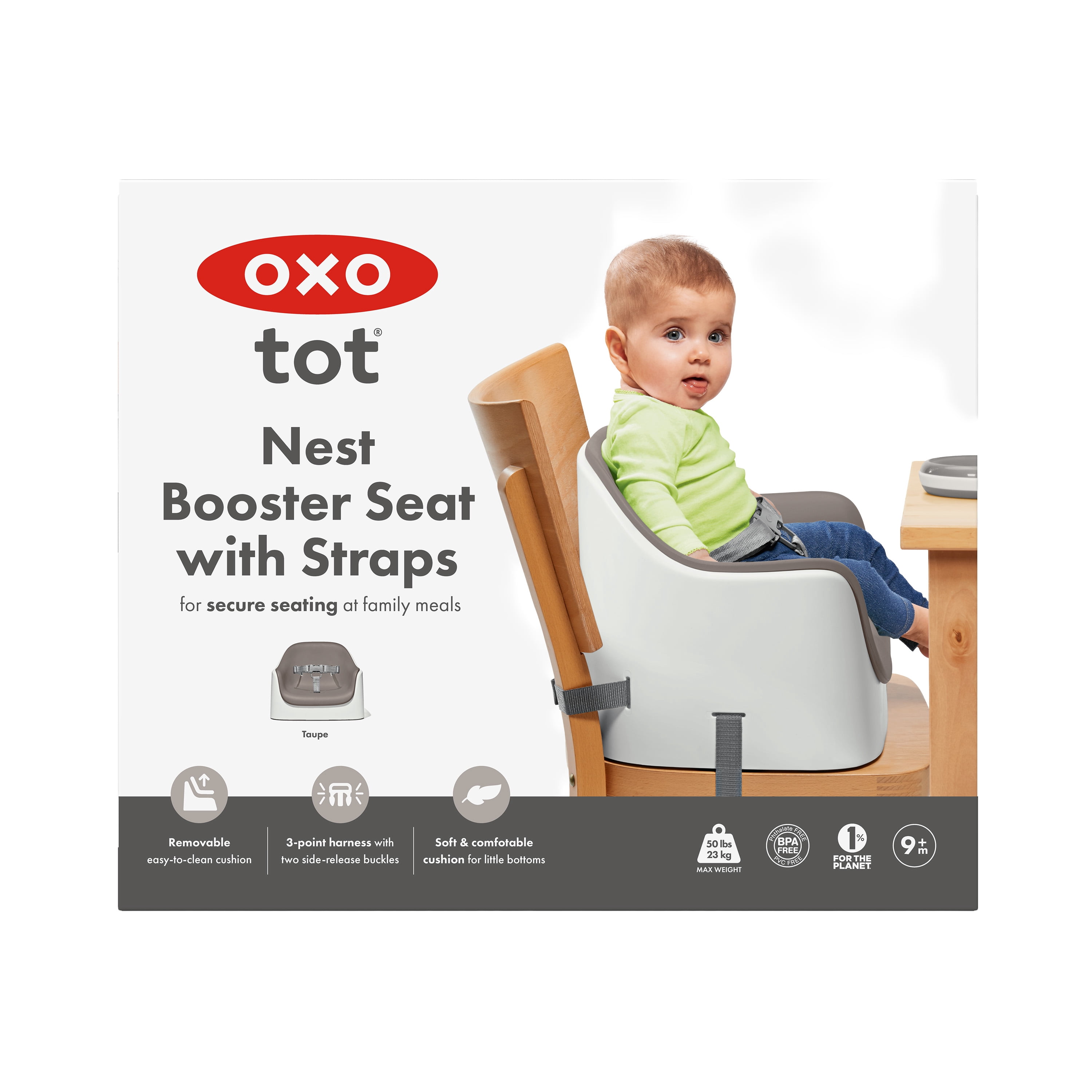OXO Tot Toddler Nest Booster Seat With Removable Cushion - Taupe