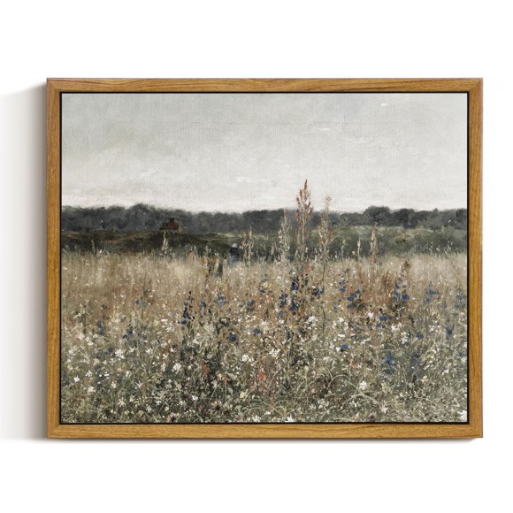 Decoración mural en Simsea, campo vintage de flores silvestres, 23 x 28 cm