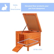 TRIXIE Outdoor Wooden Small Animal Home with Hinged Roof, Raised Floor for Rabbits