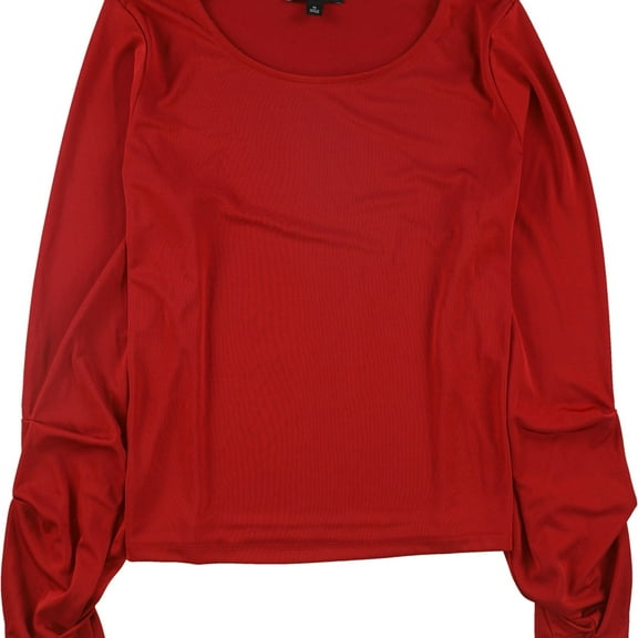 I.N.C Womens Balloon Sleeve Pullover Blouse, Red, Small