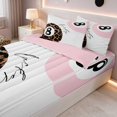 thumbnail image 2 of Erosebridal 8 Ball Zipper Full Size Comforter Sets with Fitted Sheet and 2 Pillowcases Magenta Zipper Bedding Set, Magenta Leopard, Pink Reversible, 2 of 7