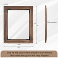 thumbnail image 3 of Acovy Solid Wood Rectangle Bathroom Mirror Tempered Glass, Rustic Wood Frame Wall Vanity Mirror,Rustic Brown, 3 of 5
