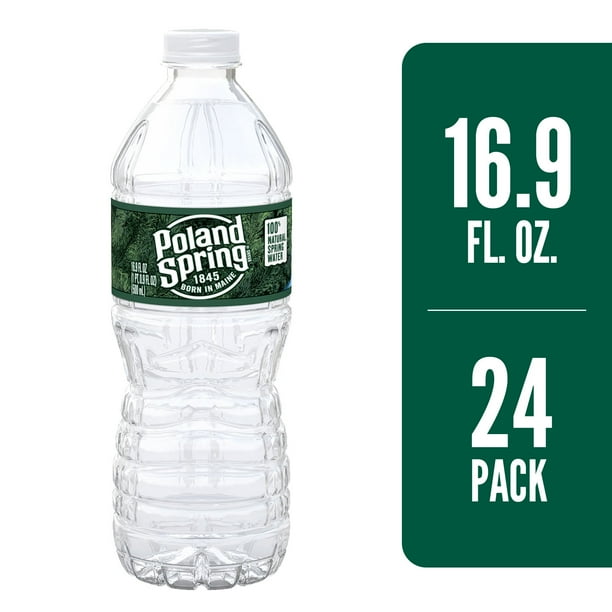 POLAND SPRING Brand 100 Natural Spring Water, 16.9ounce plastic bottles (Pack of 24) Walmart