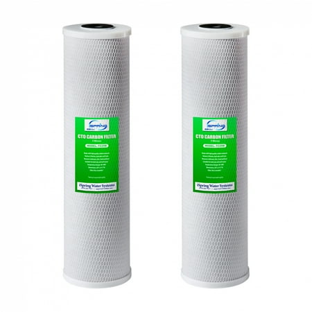 

iSpring FC25BX2 High Capacity 20” x 4.5” Water Filter Replacement Cartridges - CTO Carbon Block - Fits Standard 20” x 4.5” Whole House Water Filter Systems - Reducing up to 99% Chlorine - Pack of 2